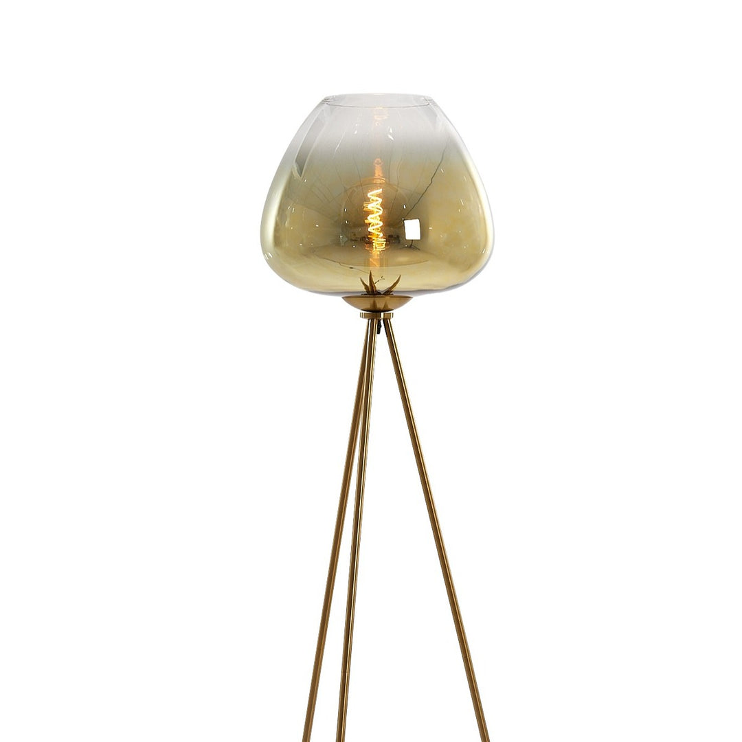 Mayson Floor Lamp - Gold & Brown Glass Light & Living 12