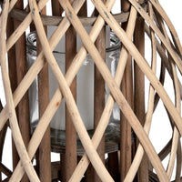 Hill Interiors Wicker Bulbous Lantern