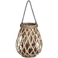 Hill Interiors Wicker Bulbous Lantern