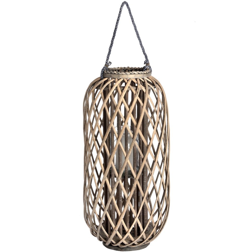 Hill Interiors Standing Wicker Lantern