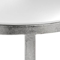 Hill Interiors Mirrored Silver Half Moon Table With Cross Detail