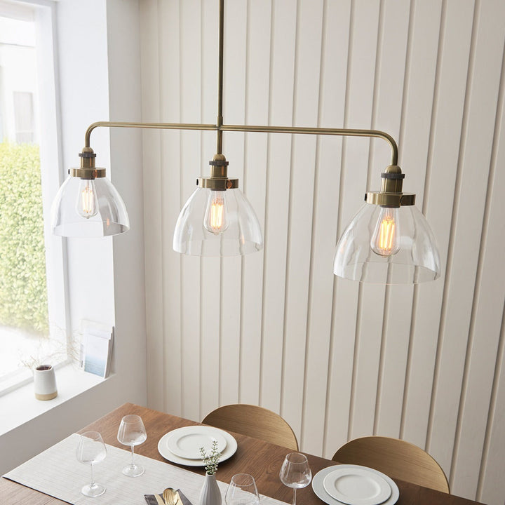 Hendon 3 Light Pendant Light - Antique Brass Endon 5