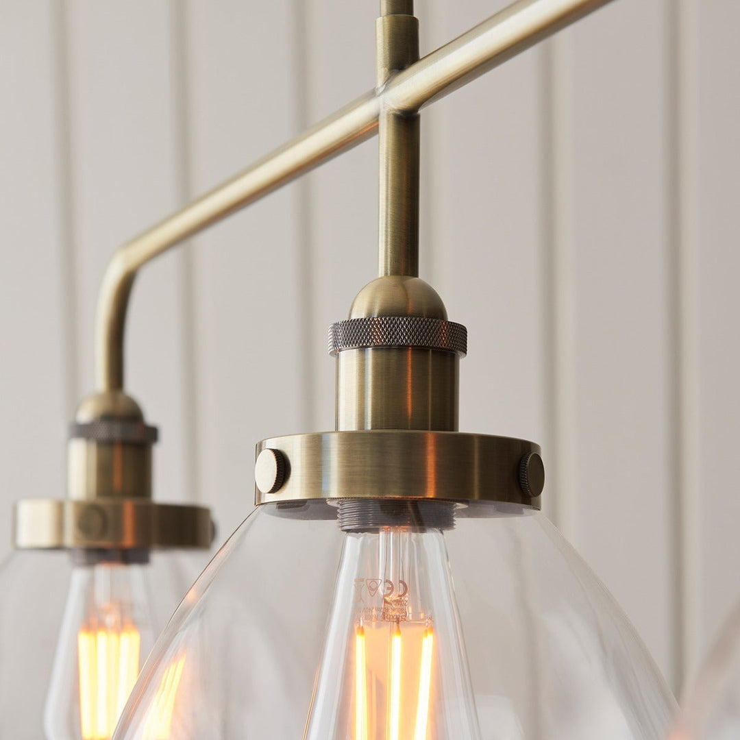 Hendon 3 Light Pendant Light - Antique Brass Endon 6