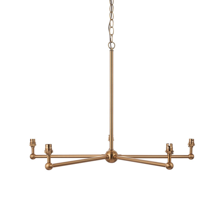 Santia 5 Light Pendant Light - Brushed Aged Brass Endon 1