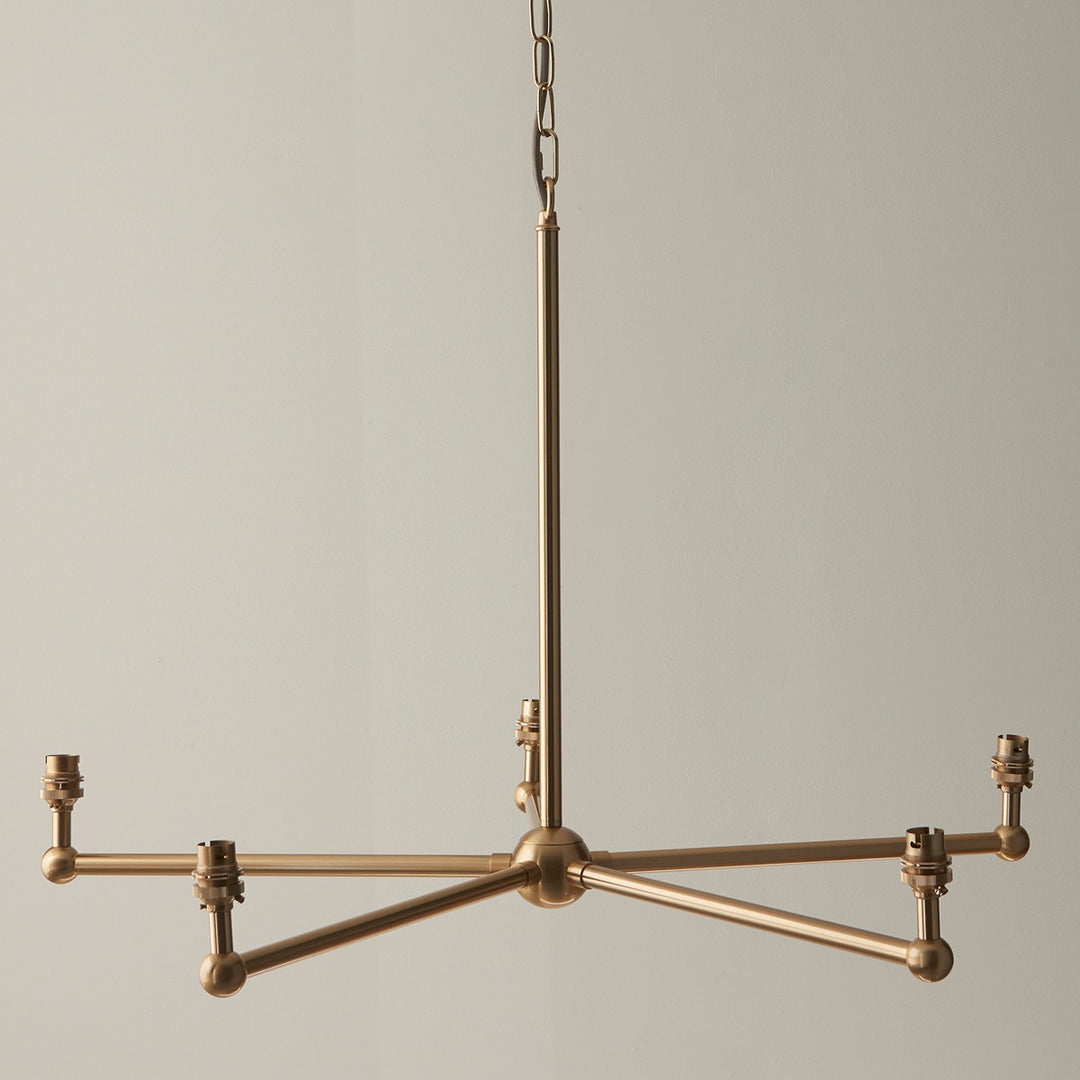 Santia 5 Light Pendant Light - Brushed Aged Brass Endon 3