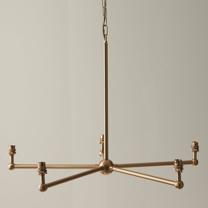 Santia 5 Light Pendant Light - Brushed Aged Brass Endon 3