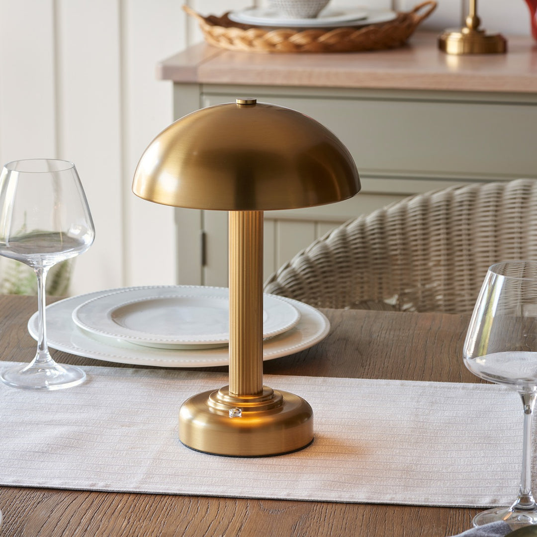 Birden Rechargeable Table Lamp - Warm Brass Endon 5
