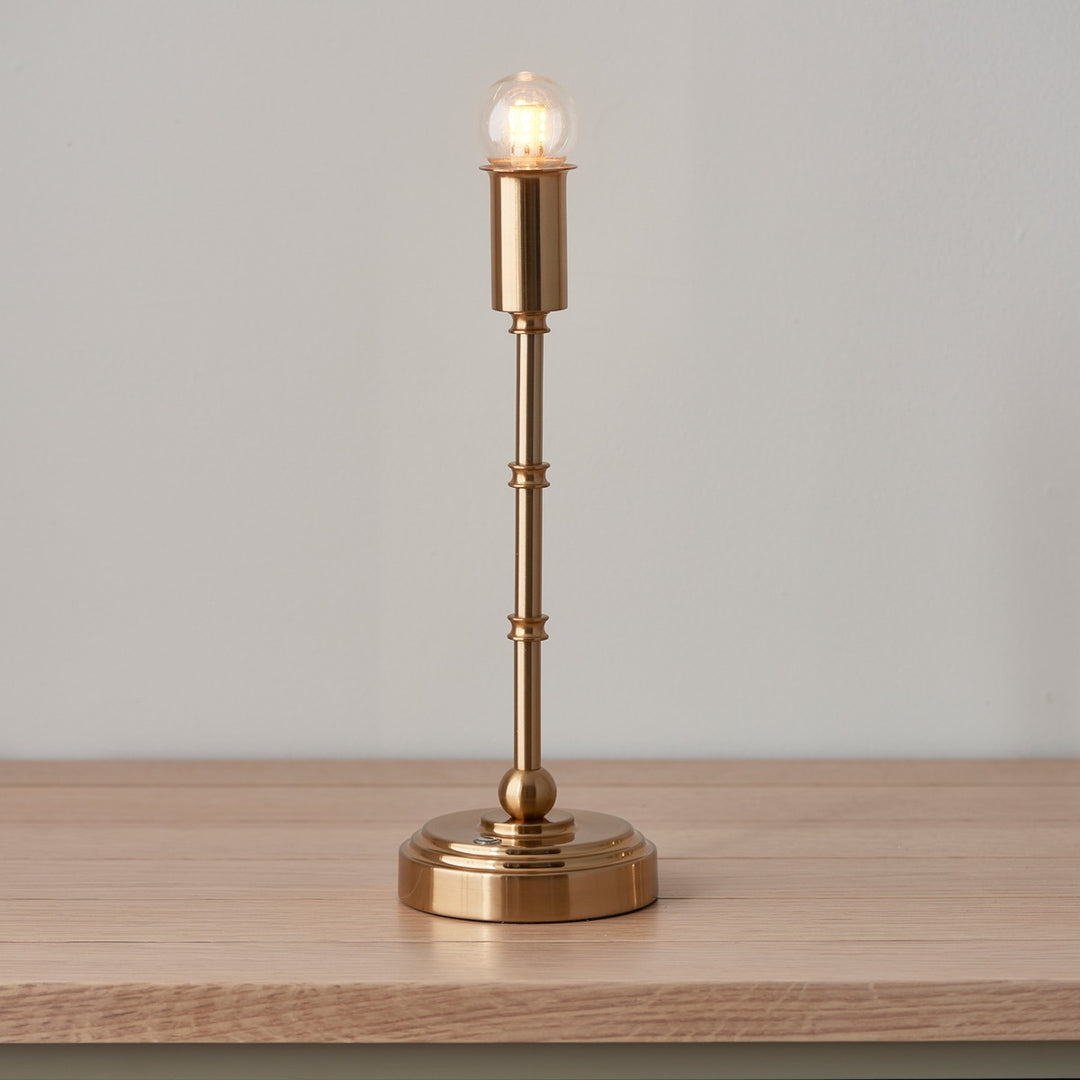 Barlow Rechargeable Table Lamp - Brushed Aged Brass Endon 2