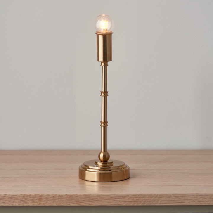 Barlow Rechargeable Table Lamp - Brushed Aged Brass Endon 2