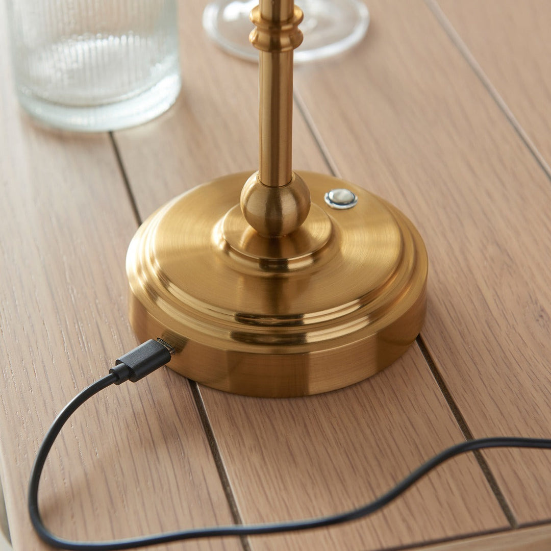 Barlow Rechargeable Table Lamp - Brushed Aged Brass Endon 8
