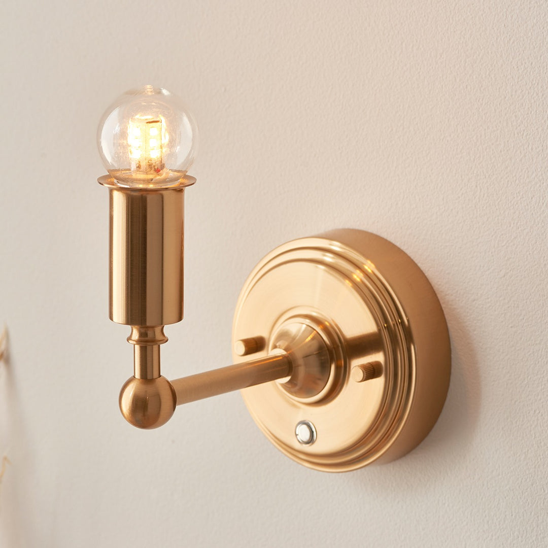 Barlow Rechargeable 1 Light Wall Light - Aged Brass Endon 2