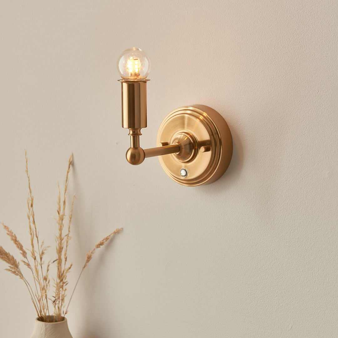 Barlow Rechargeable 1 Light Wall Light - Aged Brass Endon 5