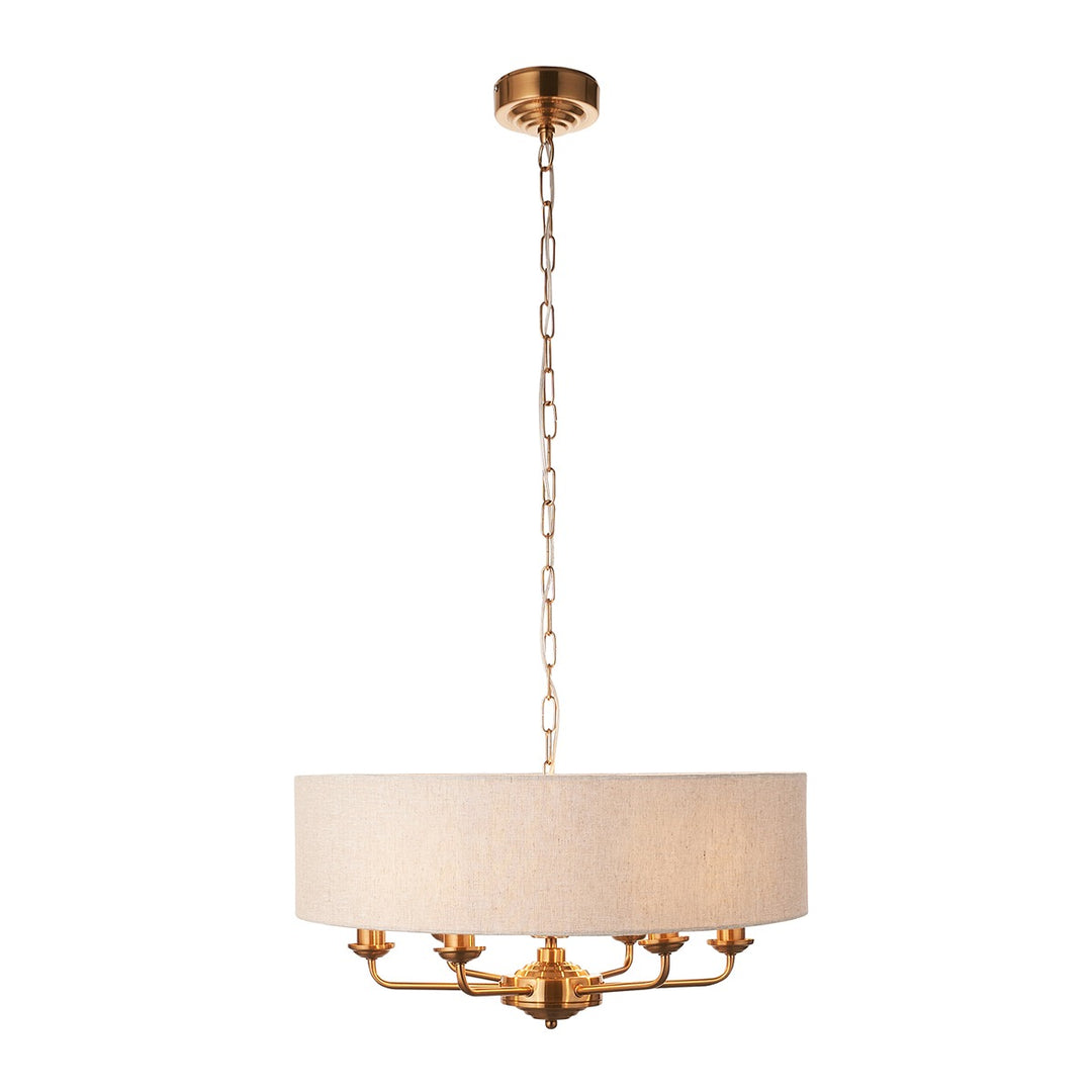 Hiden 6 Light Pendant Light - Vintage Brass Endon 7