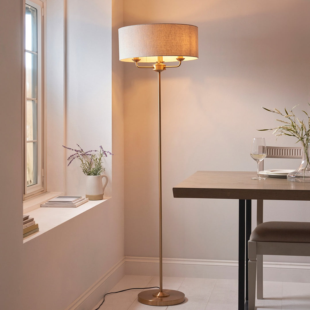 Hiden Floor Lamp - Vintage Brass Endon 2