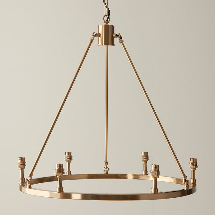 Chessington 6 Light Pendant Light - Brushed Aged Brass Endon 3