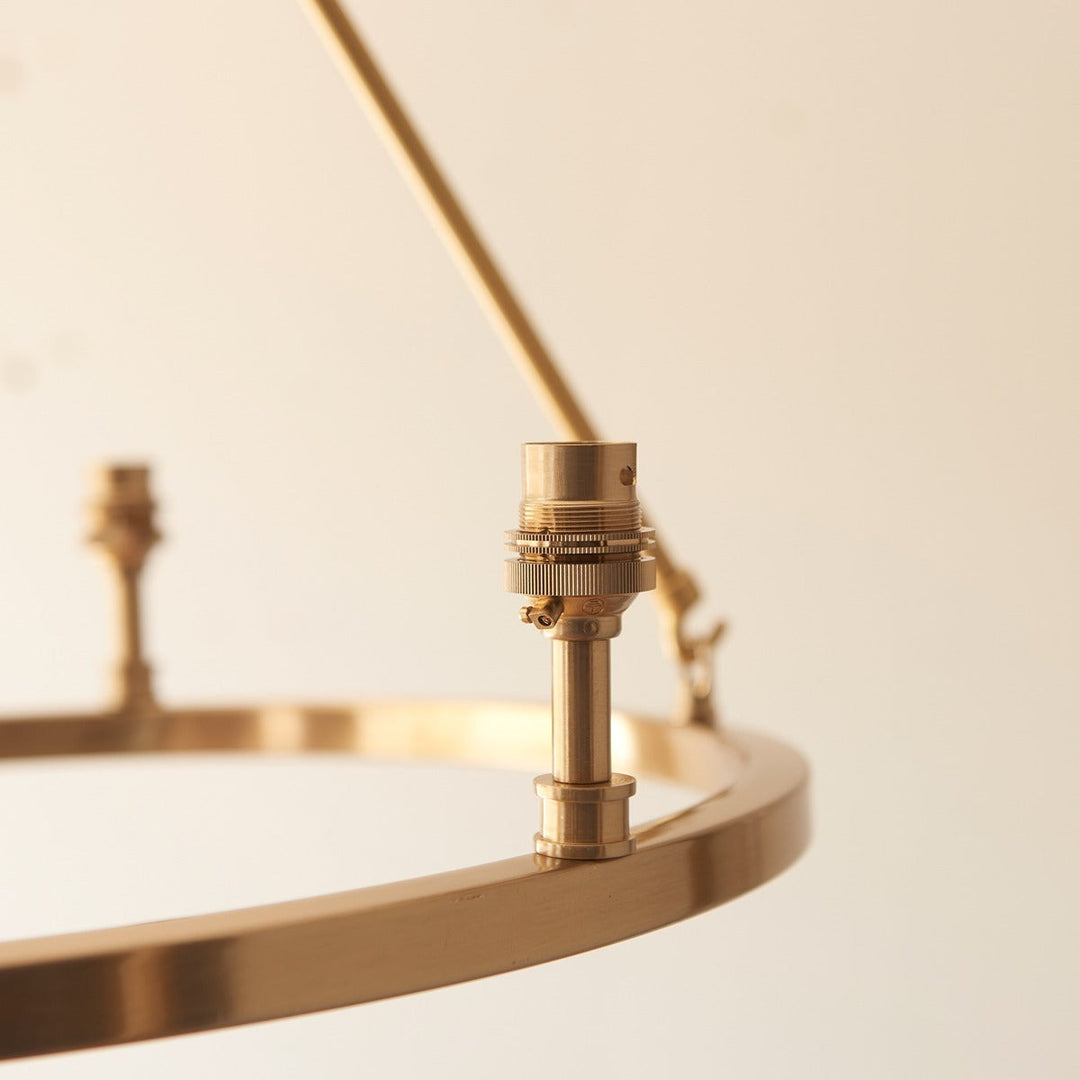 Chessington 3 Light Pendant Light - Brushed Aged Brass Endon 3