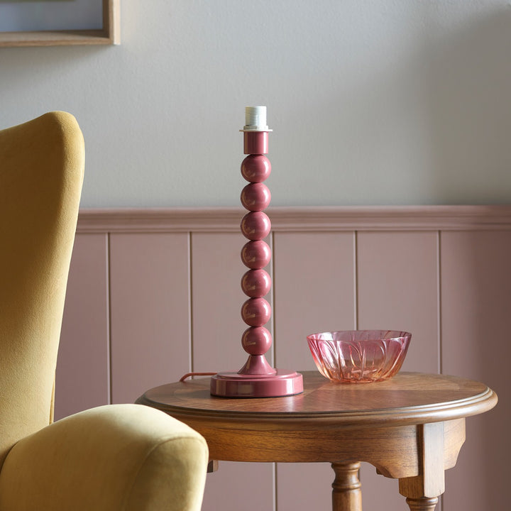 Whimsy Table Lamp - Gloss Pink Clay Paint Endon 2