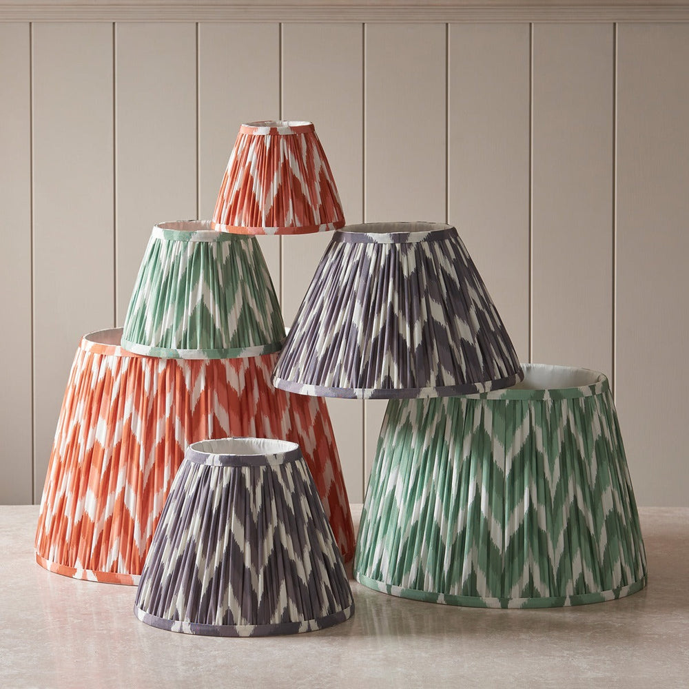 Zigzag Shade 20cm - Pearl Grey Fabric Endon 2