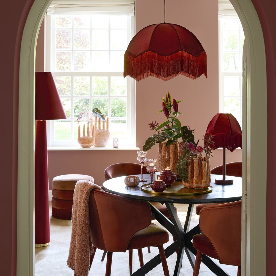 Devia Floor Lamp - Burgundy Velvet Light & Living 2