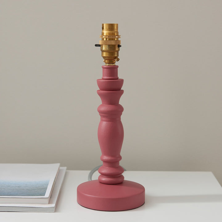 Barley Table Lamp - Satin Pink Clay Paint Endon 2