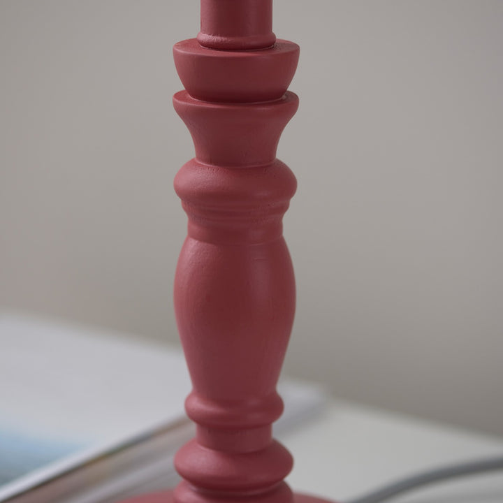 Barley Table Lamp - Satin Pink Clay Paint Endon 4