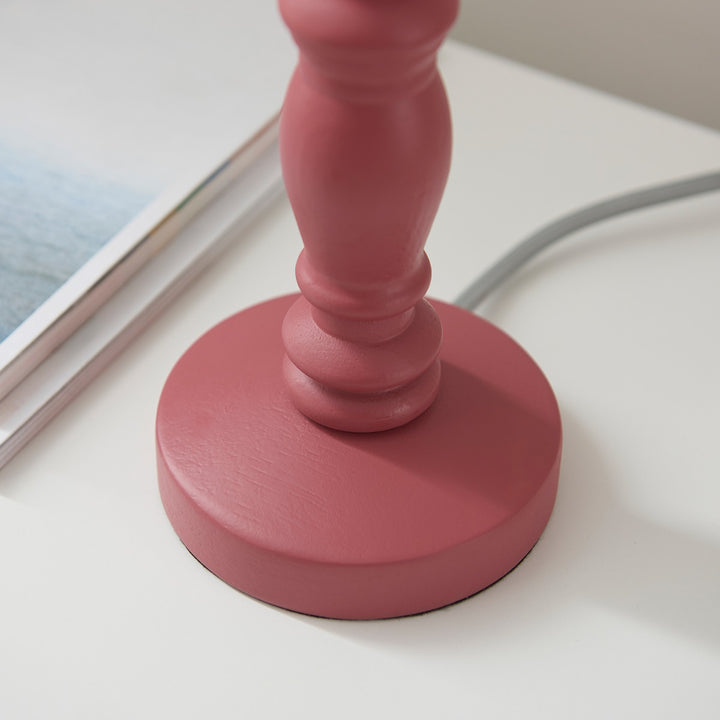 Barley Table Lamp - Satin Pink Clay Paint Endon 5