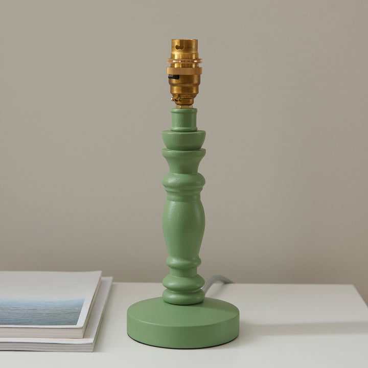 Barley Table Lamp - Satin Cotswold Green Paint Endon 2