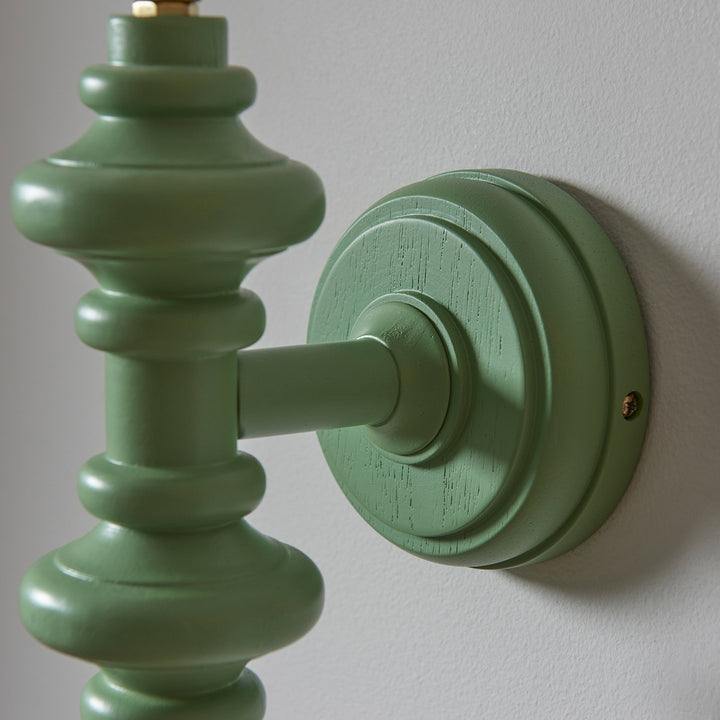 Aldeby Wall Light - Satin Cotswold Green Paint Endon 4