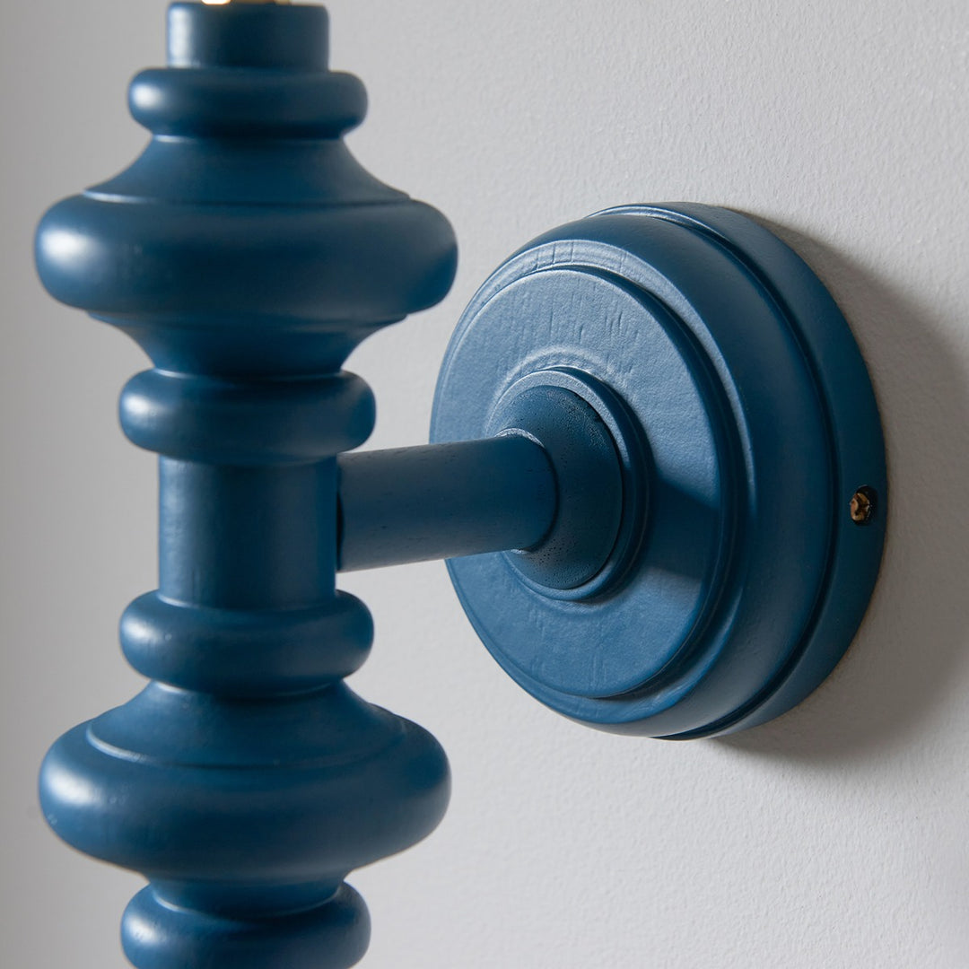 Aldeby Wall Light - Satin Marlin Blue Paint Endon 4