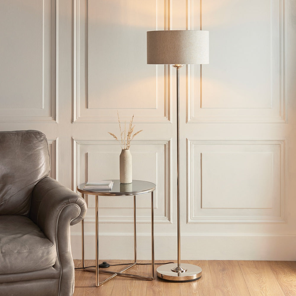 Hiden Floor Lamp - Brushed Chrome Endon 2
