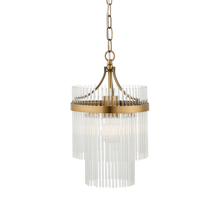 Mariana 1 Light Pendant Light - Antique Brass Endon 9