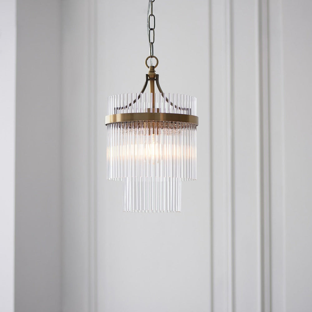 Mariana 1 Light Pendant Light - Antique Brass Endon 2