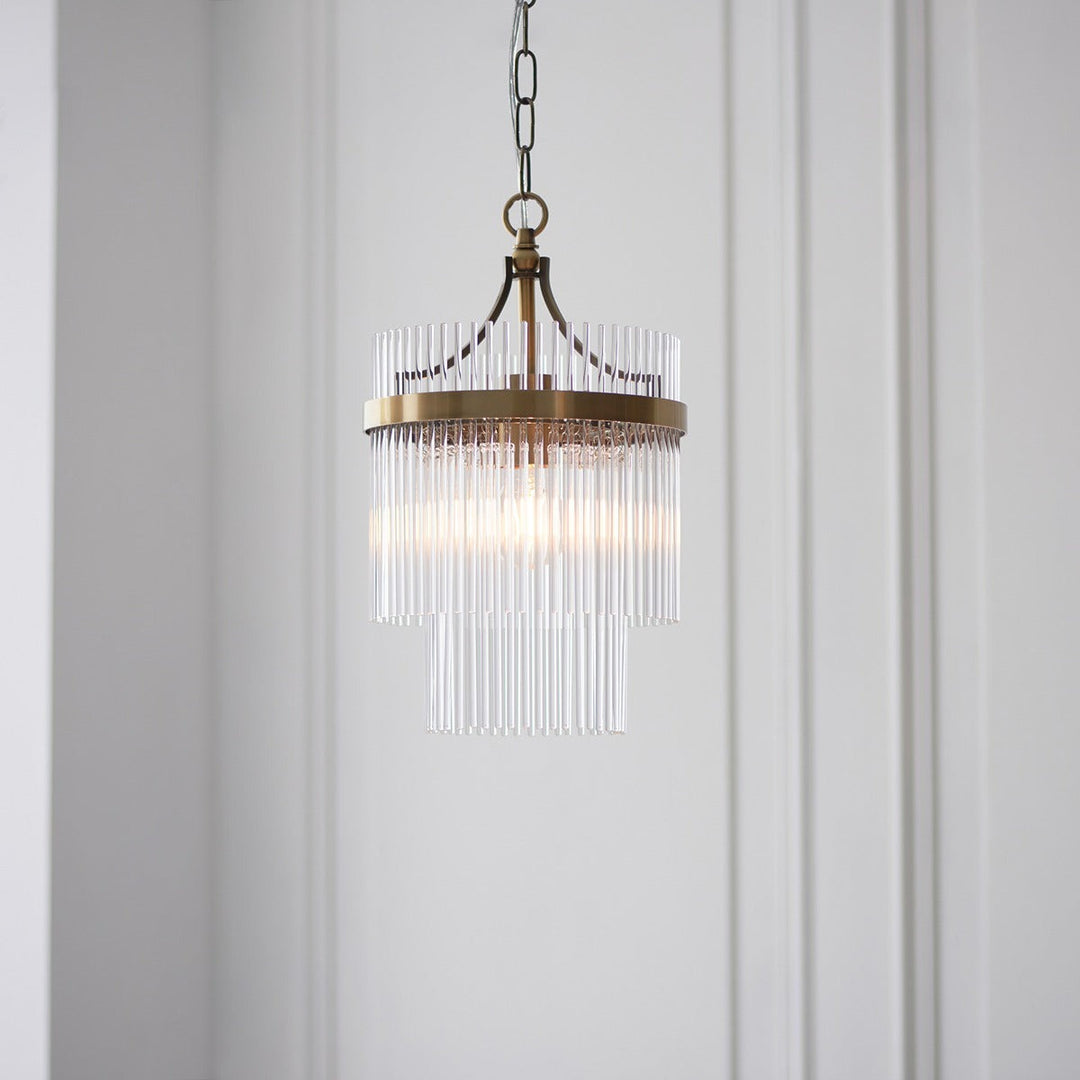 Mariana 1 Light Pendant Light - Antique Brass Endon 2