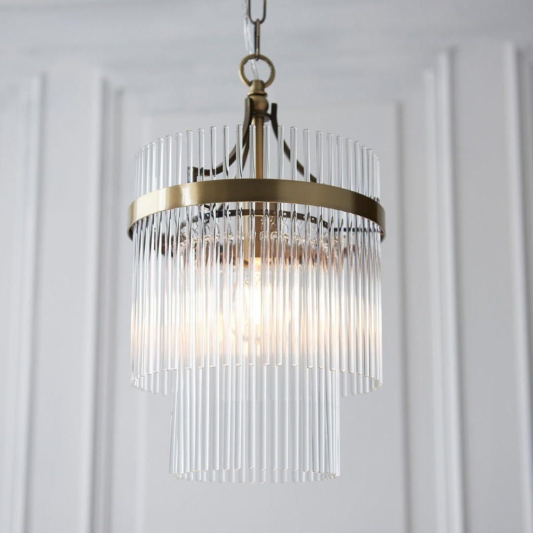 Mariana 1 Light Pendant Light - Antique Brass Endon 4