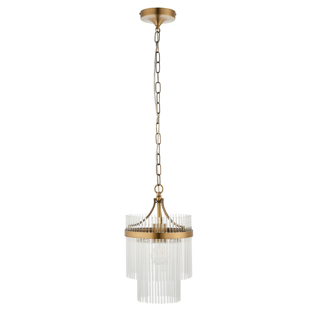 Mariana 1 Light Pendant Light - Antique Brass Endon 1