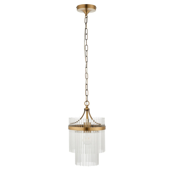 Mariana 1 Light Pendant Light - Antique Brass Endon 1