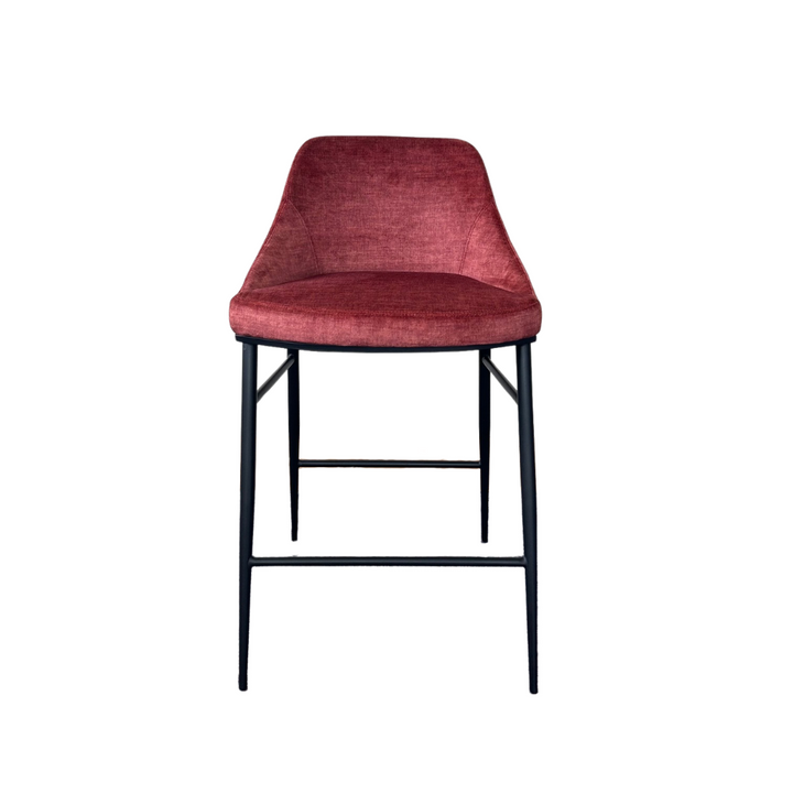 Vai Bar Stool - Bella Velour Coral Tommy Franks 1