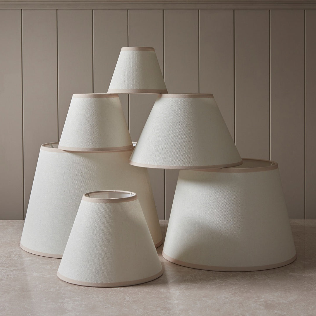 Ivy Shade 40cm - Almond White Fabric Endon 2