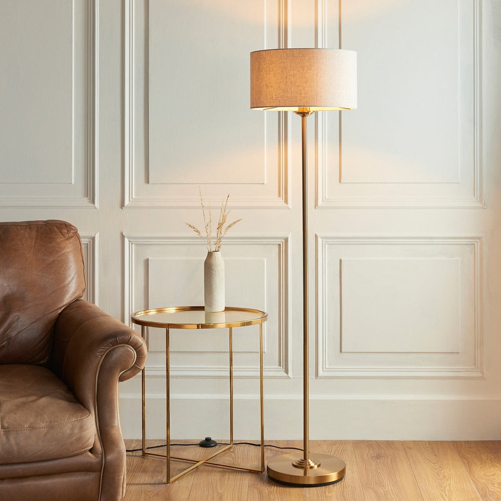 Hiden Floor Lamp - Vintage Brass Endon 2