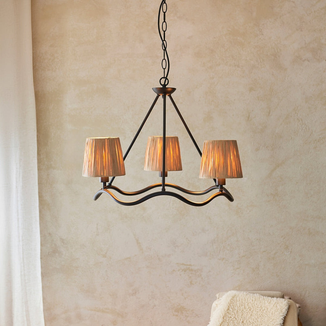 Wave 3 Pendant Light - Matt Black Endon 3