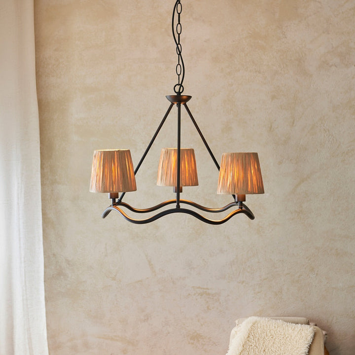 Wave 3 Pendant Light - Matt Black Endon 3
