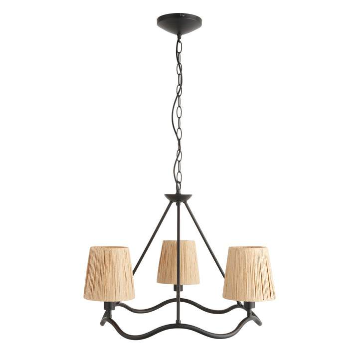 Wave 3 Pendant Light - Matt Black Endon 1