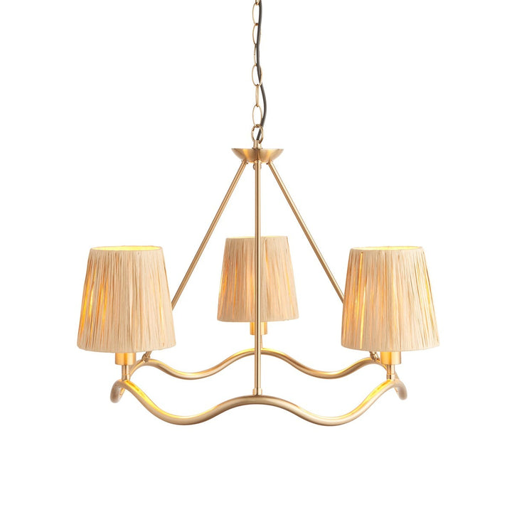 Wave 3 Pendant Light - Brushed Aged Brass Endon 8