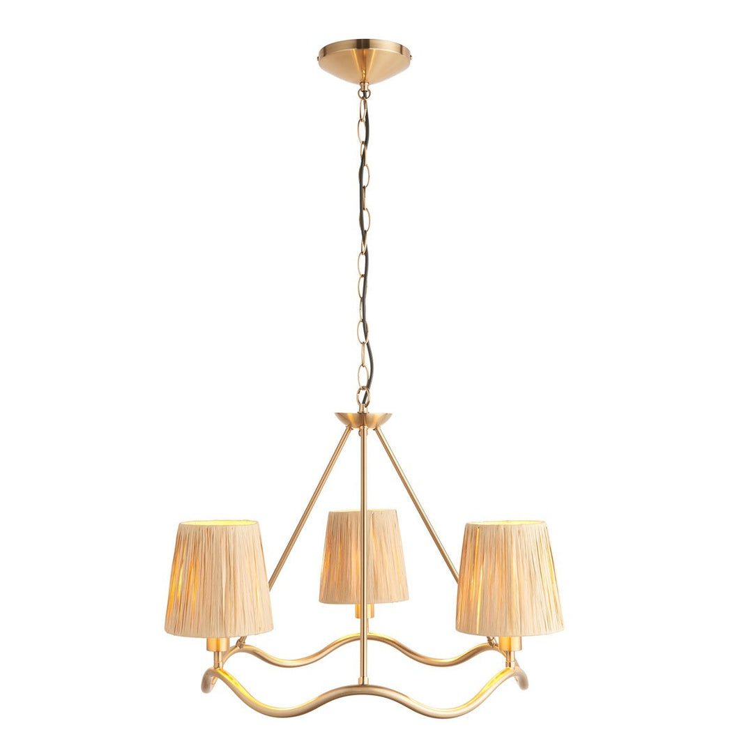 Wave 3 Pendant Light - Brushed Aged Brass Endon 7