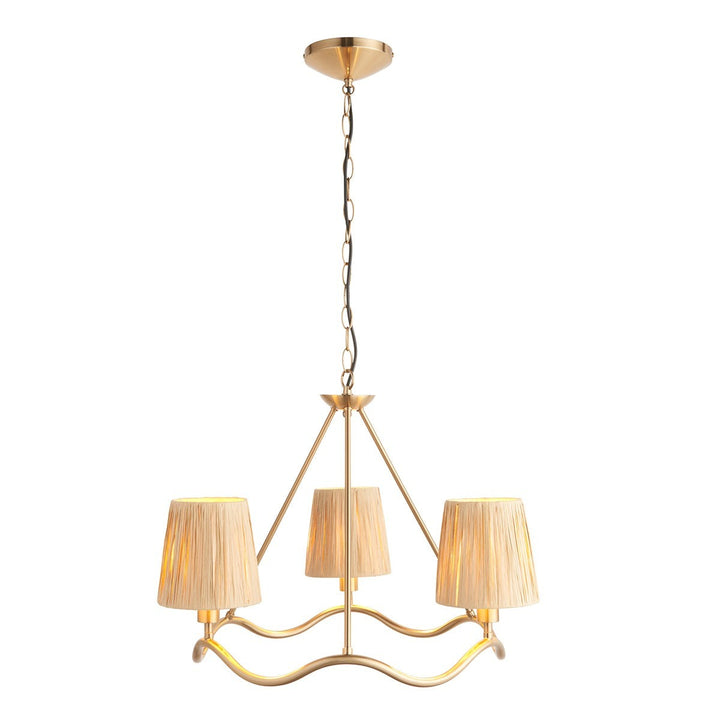 Wave 3 Pendant Light - Brushed Aged Brass Endon 7