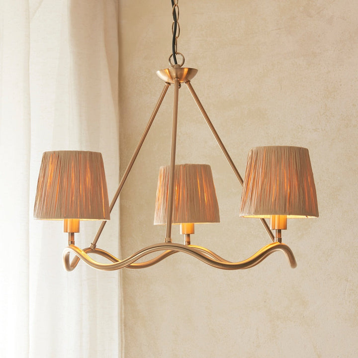 Wave 3 Pendant Light - Brushed Aged Brass Endon 3