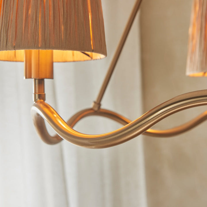 Wave 3 Pendant Light - Brushed Aged Brass Endon 4