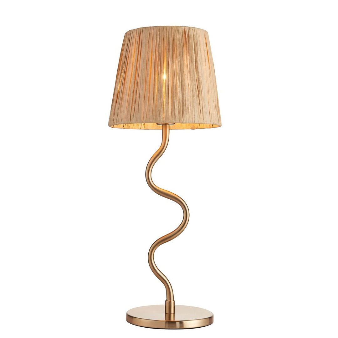Wave Table Lamp - Brushed Aged Brass Endon 1