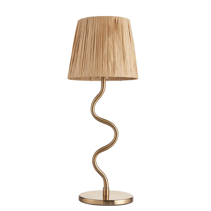Wave Table Lamp - Brushed Aged Brass Endon 8