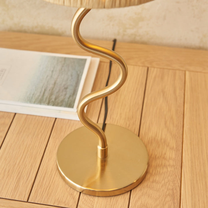 Wave Table Lamp - Brushed Aged Brass Endon 3
